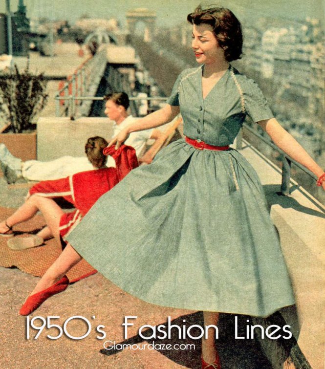 1950s fashion dress